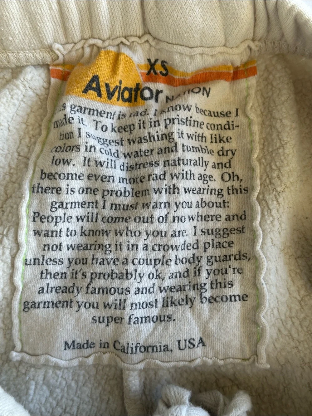Aviator Nation Sweatpants *as is* - Picture 4 of 6